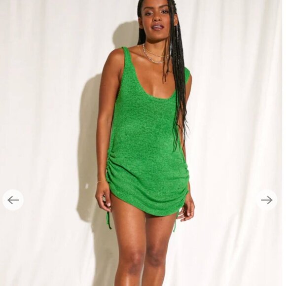 Sndys X Revolve Byron Green Knit Scoop Back Mini Dress NWT Green Size Small - Picture 2 of 9